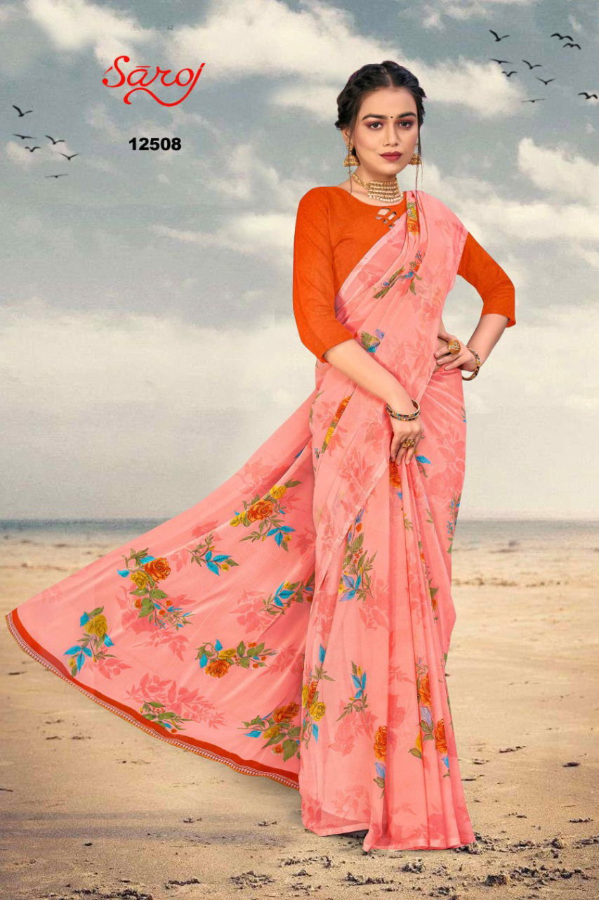 Saroj Spring 3 New Fancy Regular Wear Georgette Printed Saree Collection
